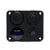 Campervan LED Light Switch Control Panel Voltmeter RV Dual USB Charger 12V 24V