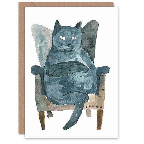 Cat Lover Grumpy Pet Waiting On Armchair Birthday Card