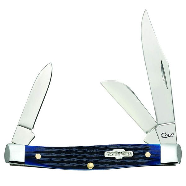 CASE XX WR Pocket Knife Navy Blue Medium Stockman Item #2806 - (6344 SS) - Length Closed: 3 1/4 Inches