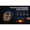 Black Hand Warmers USB Rechargeable - Use Separately or Attach Together