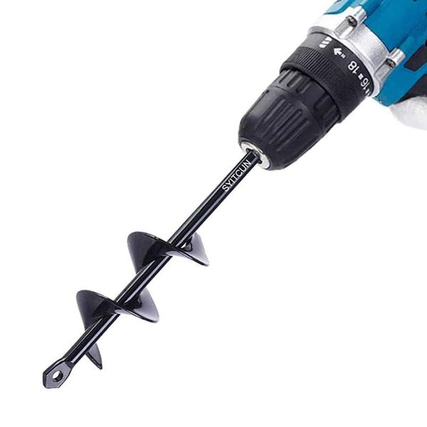 SYITCUN Auger Drill Bit for Planting-1.6"x9" Auger Drill Bit-Garden Auger Spiral Drill Bit for Bulb Planting,Heavy Duty Garden Auger for 3/8" Hex Driver Drill