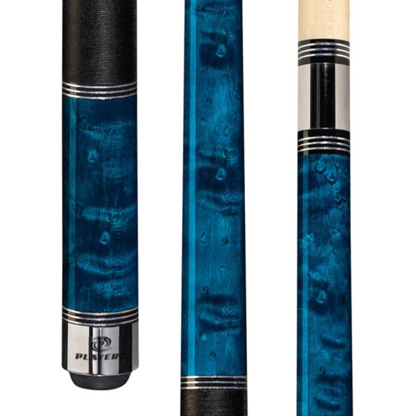 Players 58" 2-Piece North American Hard Maple Billiard Pool Cue Stick, Cobalt Blue, 20oz