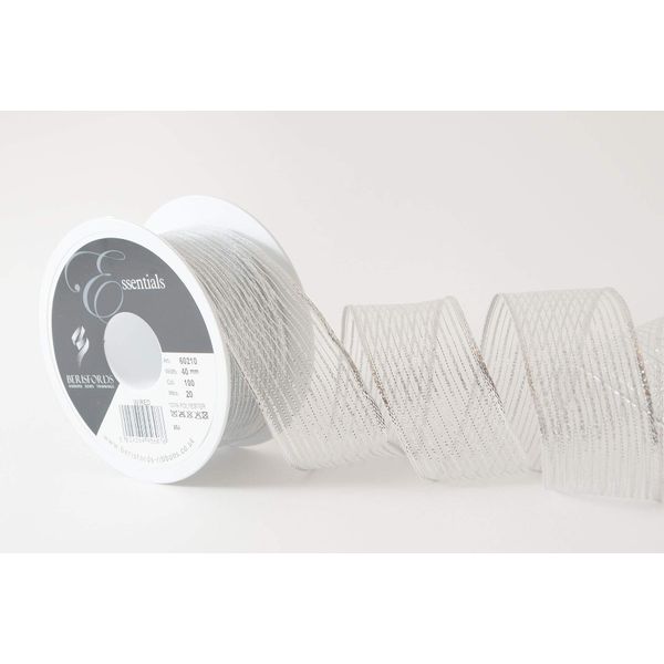 Berisfords Ribbon, Silver, 40mm