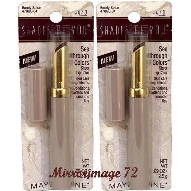 2 PACK* Maybelline Shade Of you See Through Colors Sheer Lip Color BARELY SPICE