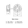 M6x1.0mm 304 Stainless Steel Flange Left Hand Thread Hex Nuts Lock Nuts Reverse Nuts 10pcs