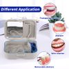 Annhua Denture Cup Bath Box Case with Mirror and Cleaning Brush, Dental Case with Brush Retainer Cleaning Case Mouth Guard Storage Soaking Cup Holder for Travel, Office, Household Use