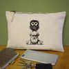 'Charles Darwin With Owl' Canvas Clutch Bag/Accessory Case (CL00042358)