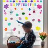 Easter Window Stickers, 4 Sheets 44Pcs Happy Easter Stickers, Easter Decorations, Easter Bunny Window Clings with Eggs, Butterfly, Flower