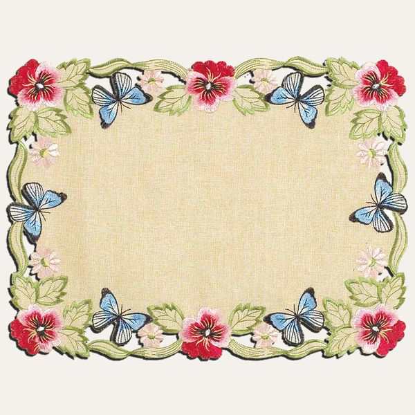 Beige Gold Table Placemats - Maliana Collection - Placemats / Set of 12