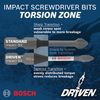 BOSCH ITDPH23505C - 5 pc. Driven 3.5 In. Phillips® #2 Power Bit with Clip for Custom Case System