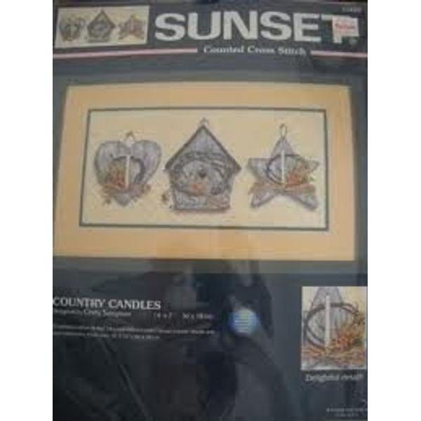 Country Candles Counted Cross Stitch SUNSET