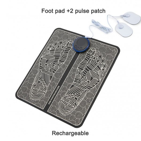 Foot Calf Massager Foot Massager EMS Massage Pad Reflexology Acupuncture Points Muscle Stimulation Improve Blood Circulation Pain Relief USB Rechargeable, 1Set, 1Set