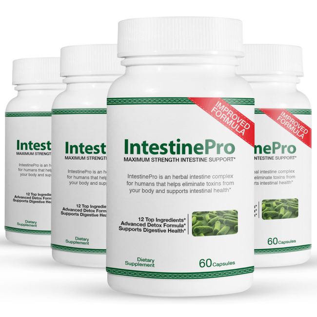 4 Pack IntestinePro, soporte intestinal de máxima fuerza-60 Cápsulas x4