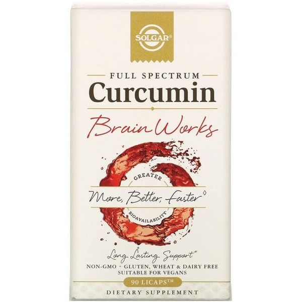 Solgar Full Spectrum Curcumin Brain Works 90 Caps