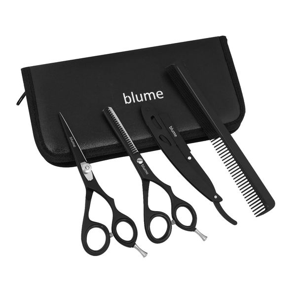 Professional Hair Dressing, Hair Cutting, Clipers Grooming clipers Barber Hairdressers Set - Scissors, Hair Thinning Shear,Scissor, Straight Razor, Hair Comb, Black