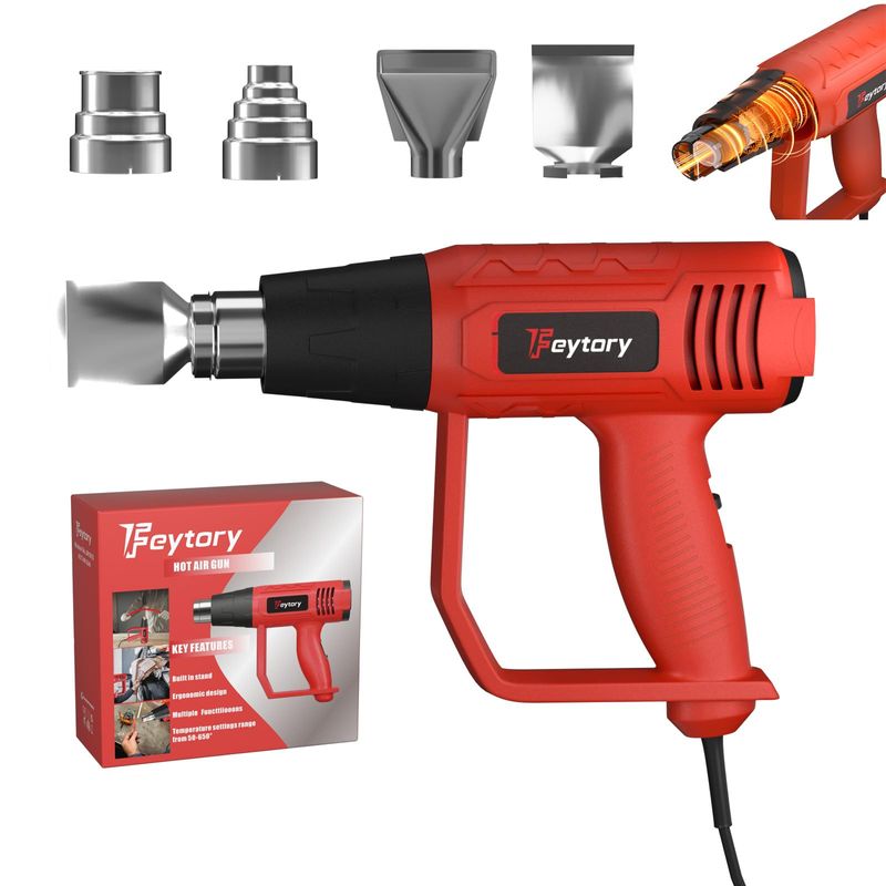 Heat Gun 2000W, Professional Hot Air Gun Kit with Dual Temperature ...