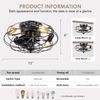15" Flush Mount Caged Ceiling Fans with Lights, 3 Speeds，Low Profile Ceiling Fan
