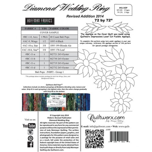 Diamond Wedding Ring Wall Quilt Foundation Paper Pieced 72in x 72in Quilt Pattern