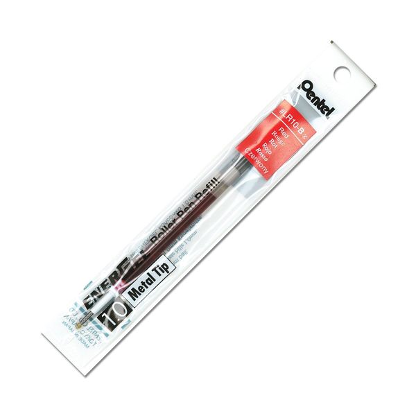 Pentel Liquid Gel Rollerball Pen Refill LR10, Red 0072512167168