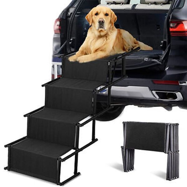 Foldable Security Adjustable Pet Ramp Steps Ladder for Car Trucks SUV Dog Stairs