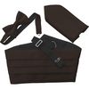 Italian Satin Cummerbund Set: Includes Bow Tie and Handkerchief (Brown)