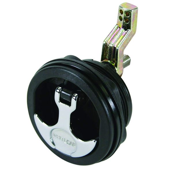 Whitecap S-0226BC T-Handle Latch with Keyed Lock - Black 3" Diameter