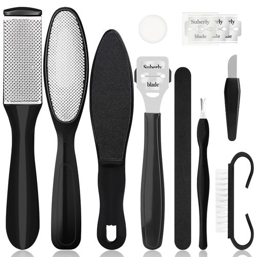 Sularpek Callus File, Foot File, 10 in 1 Professional Callus Remover, Callus Remover for Callus Remover, Strong Callus Dead Skin Foot Scraper (Black)
