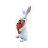 Wowser White Bunny Rabbit with Carrot Bundle Figurine, 11.5-Inch Freestanding Easter Décor