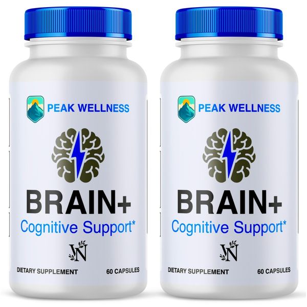 Peak Wellness Brain+ Cognitive Support Supplement for Mental Clarity Plus 120ct