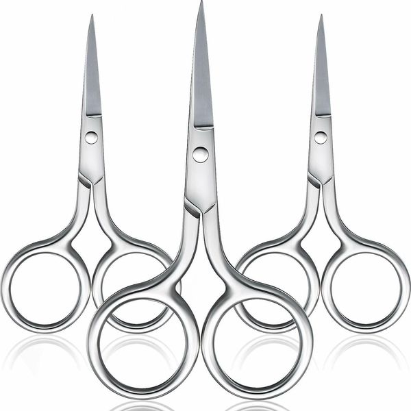 3 Pack Nose Hair Scissors Facial Hair Scissors Small Scissors Stainless Steel