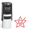 stampexpression - Red Star with Check Mark Self Inking Rubber Stamp - Red Ink (A-61917)
