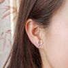 Sterling Silver Shiny Deer Head With Floral Antler Stud Earrings