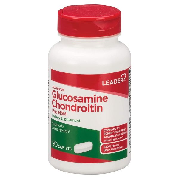 Leader Glucosamine Chondroitin Plus MSM Advanced Dietary Supplement Caplets 90Ct