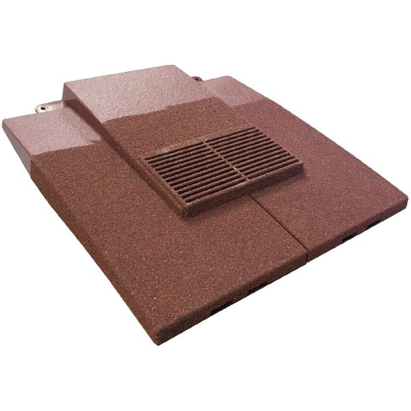 Old Red Granulated Plain in-Line Tile Vent & Flexi Pipe & Flexi Pipe Adaptor GTV-PT-Gran