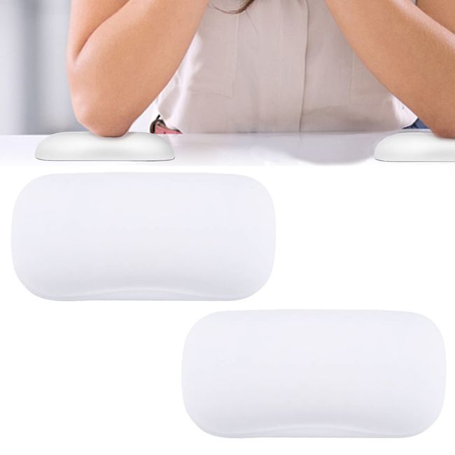 EBANKU 2Pcs Nail Arm Rest Elbow Rest Pads for Desk,Wrist Arm Rest Cushion Support Ergonomic Non-Slip Manicure Hand Rest for Acrylic Nails Tech,Office,Gaming(Off White)