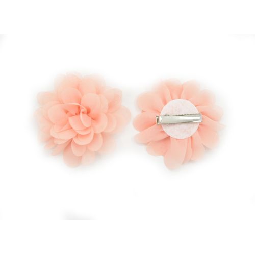 PrettyBoutique Girls Kids Women Chiffon Flower Hair Clip Alligator Clip Party Wedding (7cm, Peach)