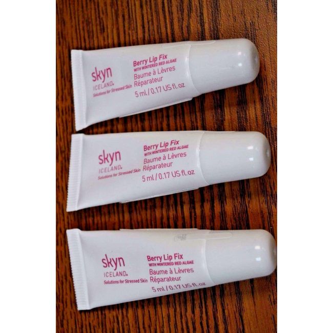 3x Skyn Iceland Berry Lip Fix w/ Wintered Red Algae :5ml Each Sealed