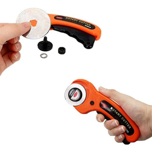 Jieddey Rotary Cutter,45mm Rolling Cutter Roller Fabric Cutter Blades Round Manual Wheel Cutter for Crafting Sewing Quilting Clothing Dressmaking