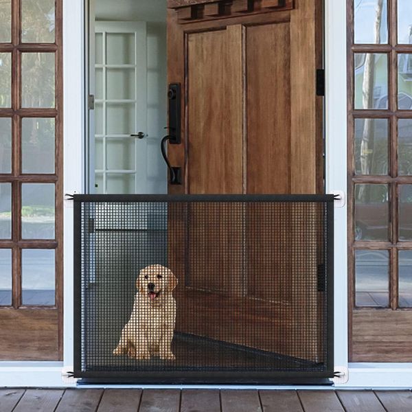 Mesh Gates for Kids or Pets, Magic Pet Gate The House, Portable Black