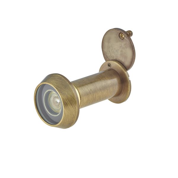 Door Viewer Antique Brass Bronze Peepholes or Peek Holes | 200 Degree Fire Rated Spy Hole with Privacy Cover