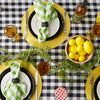 DII Checkered Tabletop Collection 100% Cotton, Machine Washable, Tablecloth, 52x52, Black