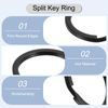 sourcing map 30Pcs Split Keychain Rings, 30mm Round Flat Key Holder, Split Side Push Keyring for Keys Organization, Car Lanyards Keys Attachment, Black