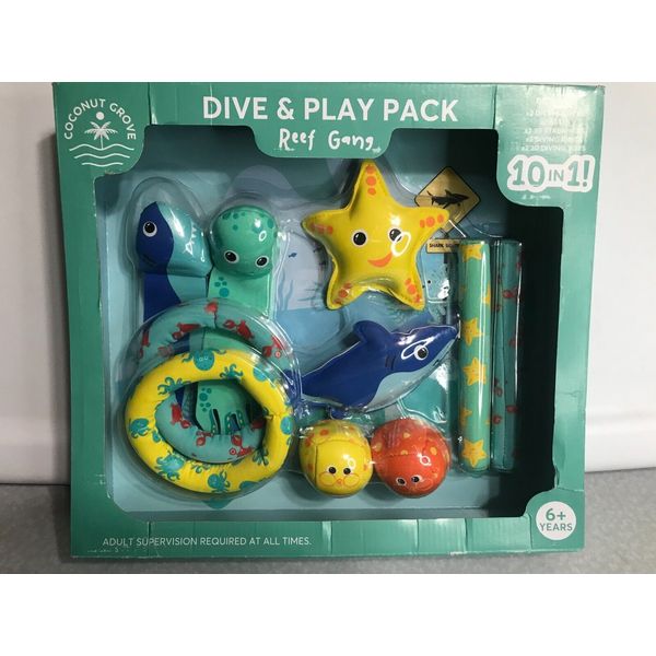 Coconut Grove Dive & Play Pack, Reef Gang, Pool/beach toys Set of 10