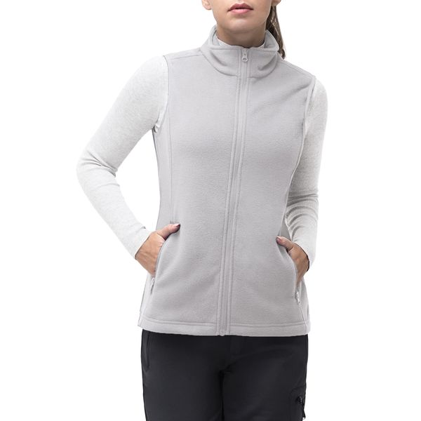 33,000ft Women's Fleece Vest, Lightweight Warm Polar Soft Vests Outerwear with Zip Up Pockets, Sleeveless Jacket for Winter