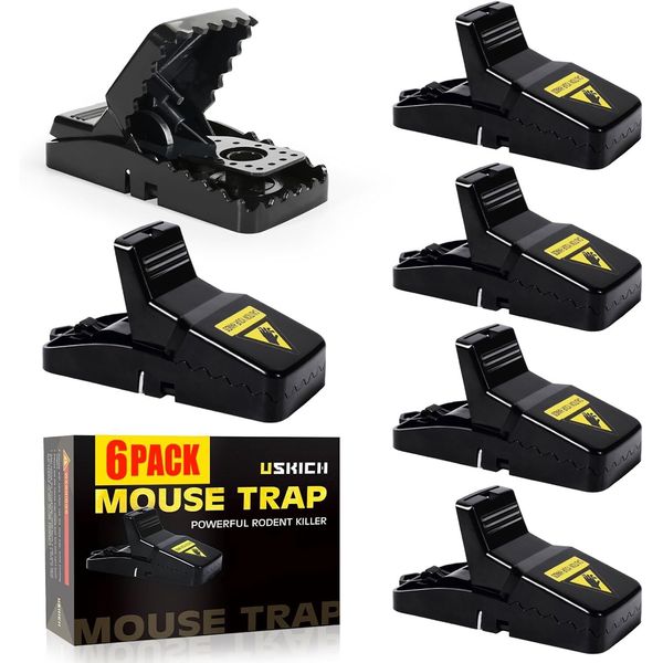 Mouse Traps for House, Mice Killer Indoor Mouse Snap Traps -6 Pack