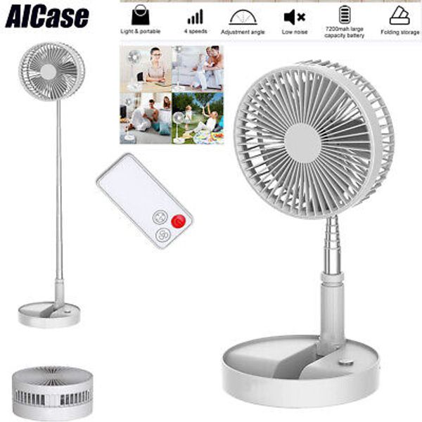 Portable Standing Fan with Remote Controller 7.5" Foldable Desk Fan USB Quiet