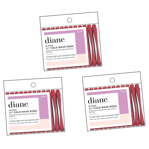Permanent Wave Rods Concave Red - One Dozen… (3 PACK, TINY)