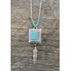 Native American Liquid Silver Turquoise Pendant Necklace & Beads