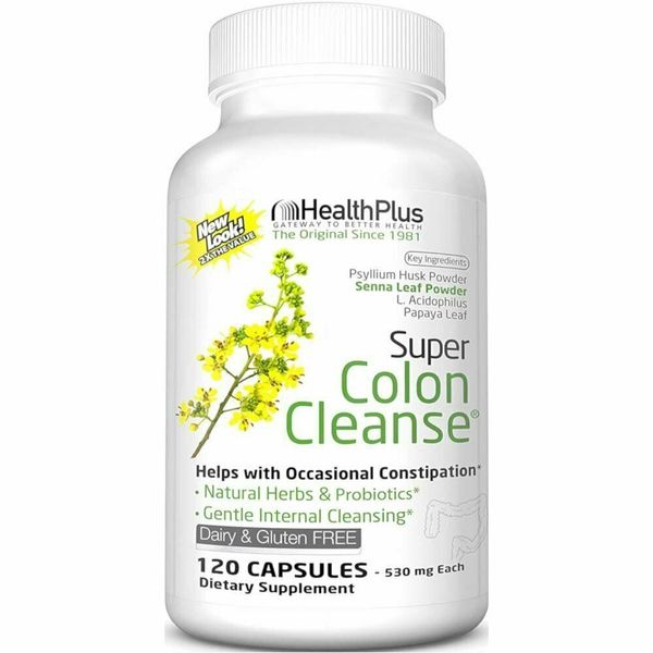 Health Plus Super Colon Cleanse Occasional Constipation Relief Capsules 120ct