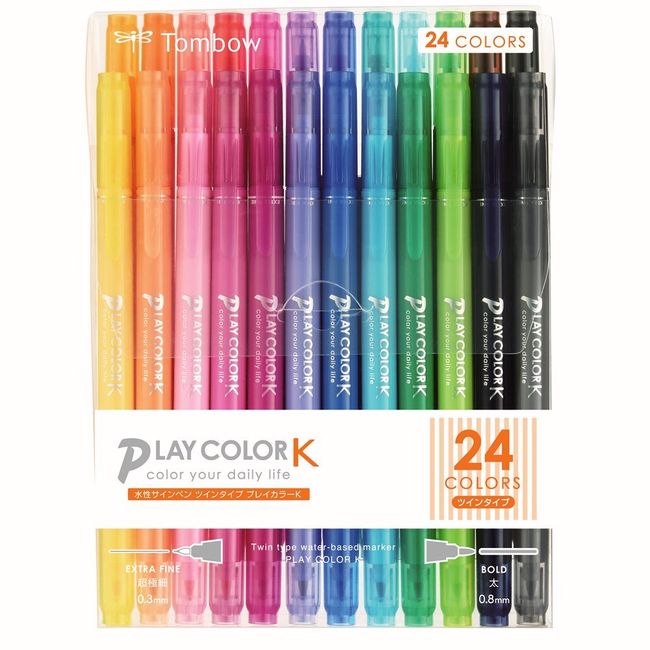 Tombow GCF-012 Water Based Sign Pen, Play Color K, 24 Colors